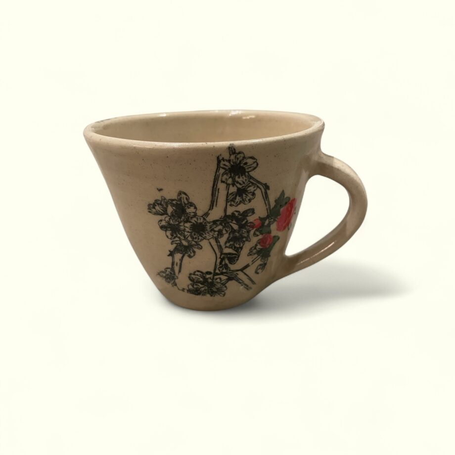 Handcrafted One-of-a-Kind Floral Large Mug