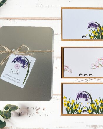British wildlife hand drawn notecard set | Daffodils and Bluebells