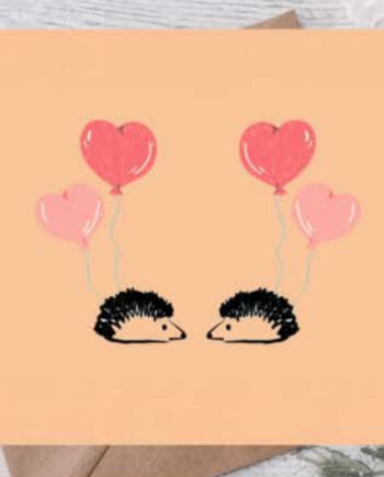 Hedgehog anniversary-birthday card