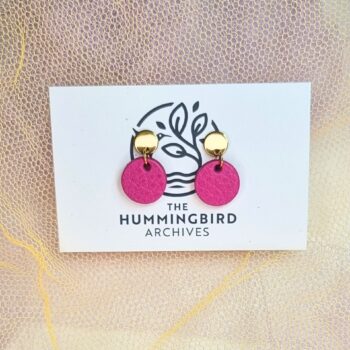 Pink Mini Circle Earrings