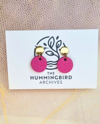 Pink Mini Circle Earrings