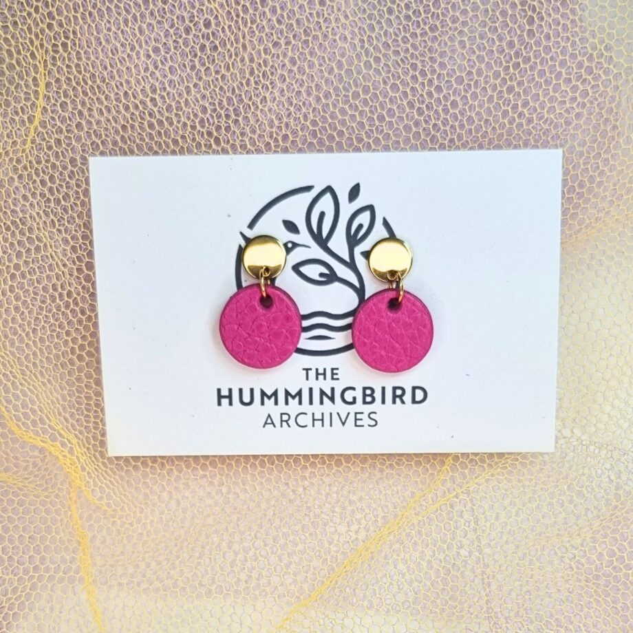 Pink Mini Circle Earrings