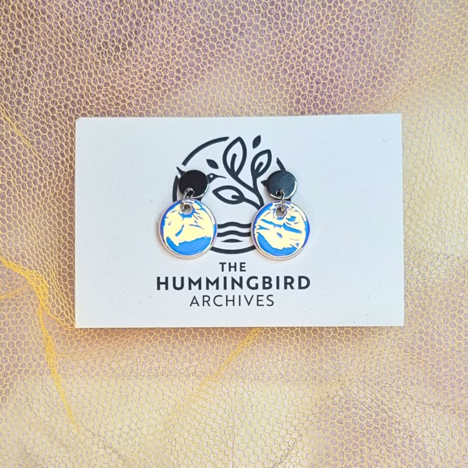Holographic Mini Circle Earrings