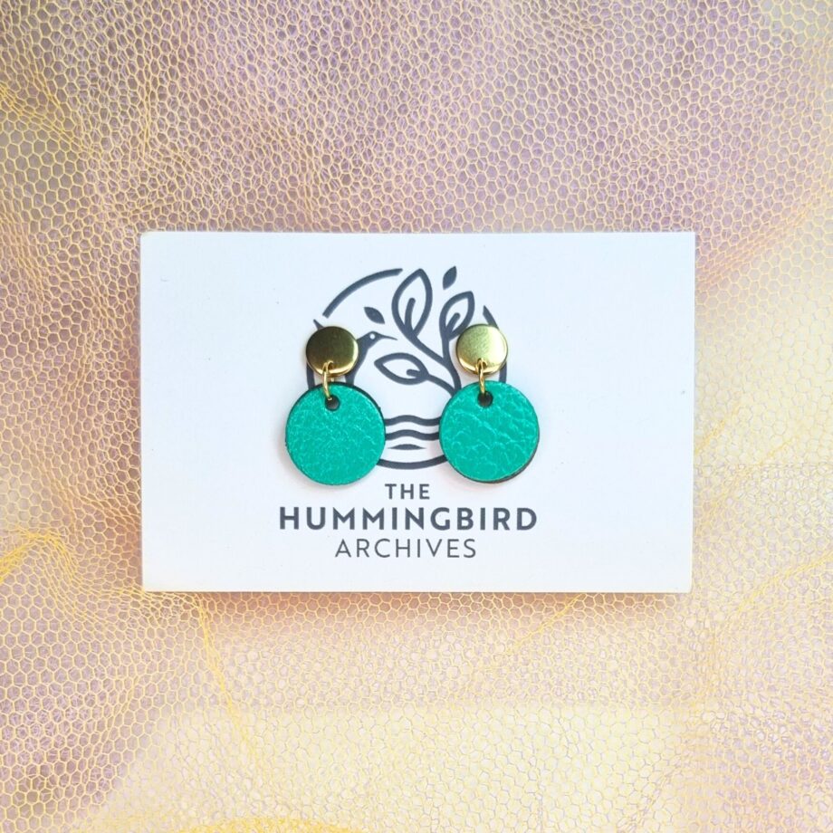 Turquoise Mini Circle Earrings