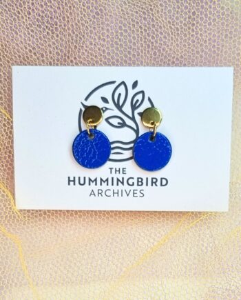 Cobalt Blue Mini Circle Earrings