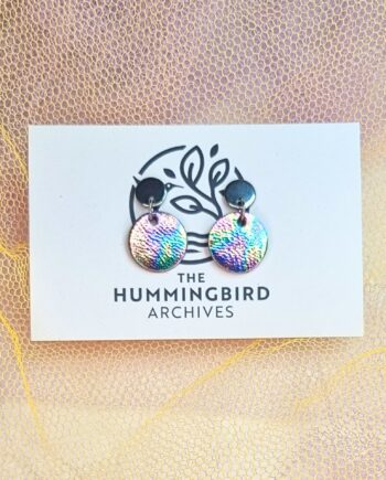 Iridescent Mini Circle Earrings