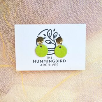Neon Yellow Mini Circle Earrings