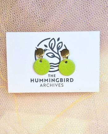 Neon Yellow Mini Circle Earrings