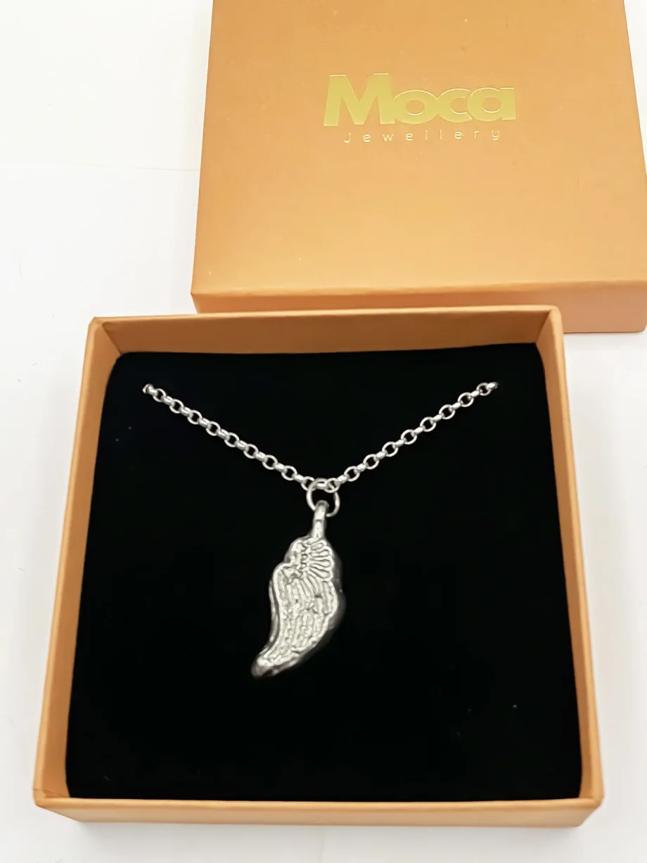 Angel wing pendant necklace in gift box