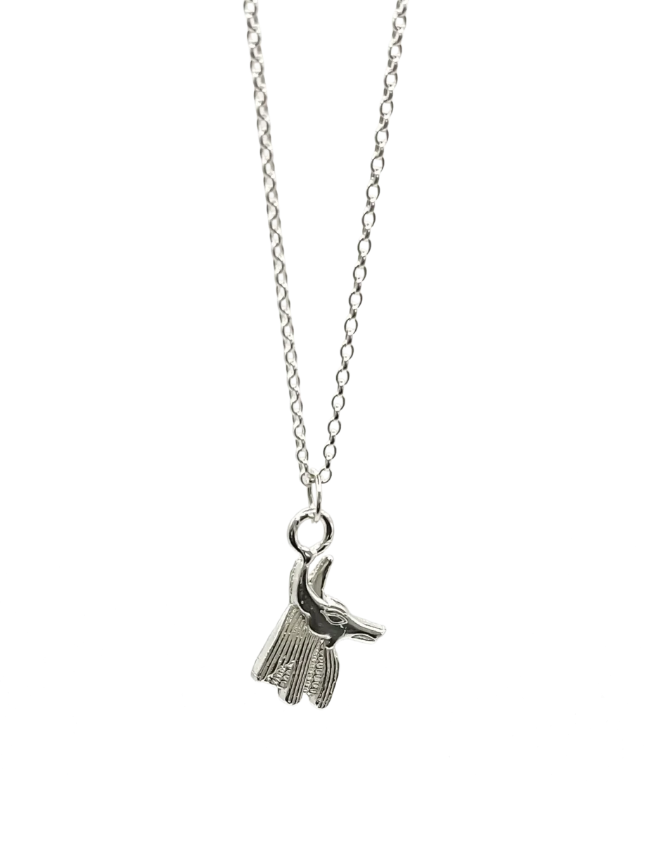 Sterling silver Anubis pendant on Belcher chain
