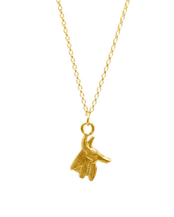 Gold vermeil Anubis pendant on Belcher chain