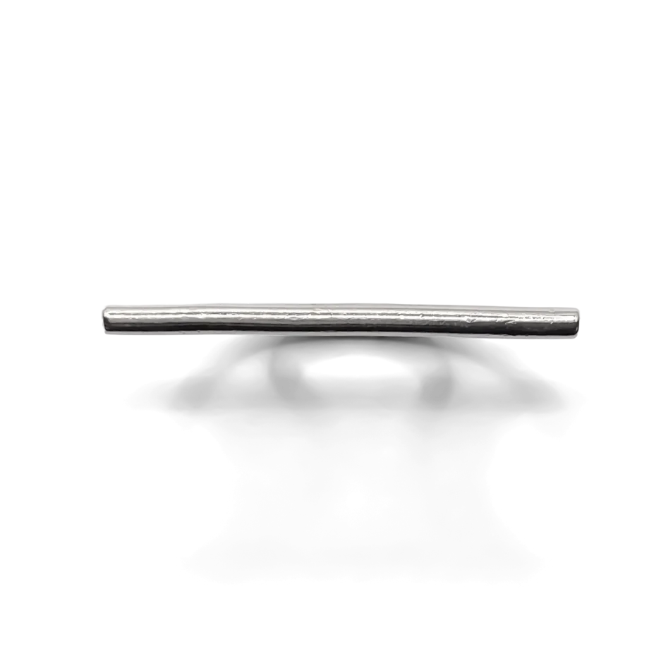 Sculpted Bar Ring laid flat showing side profile and minimal curve.