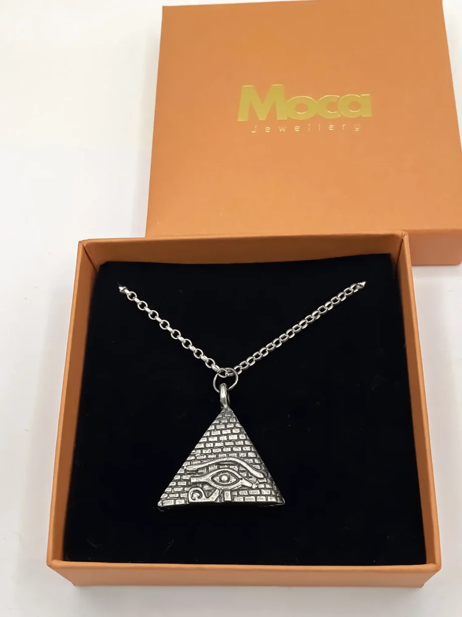 Horus Eye Pyramid Pendant in branded gift box