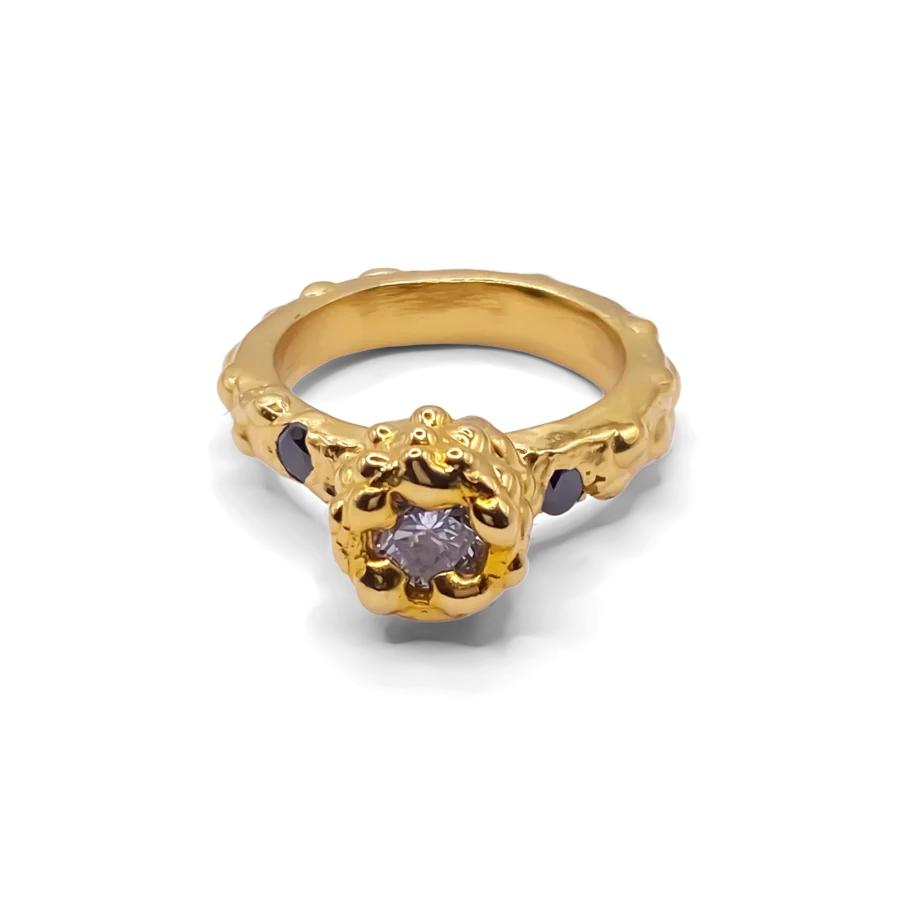 Orbit Ring in 18ct gold vermeil, back view