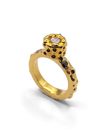 Orbit Ring in 18ct gold vermeil with gemstone