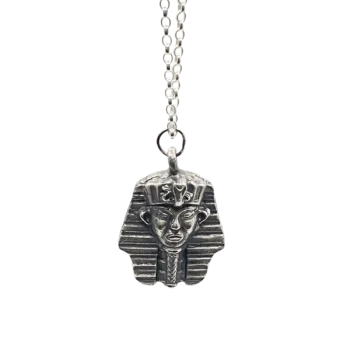 Pharaoh Pendant on chain, displayed on a white background.