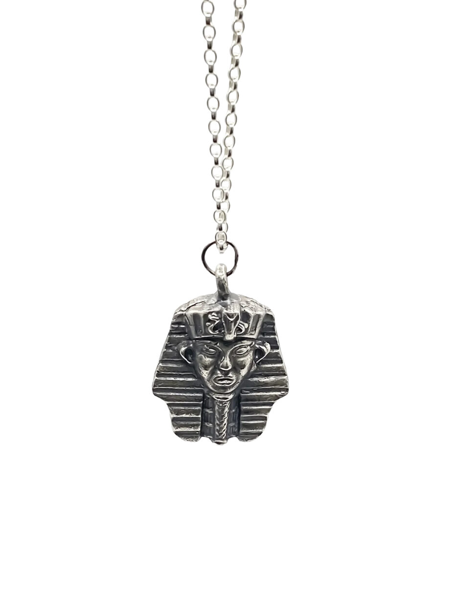 Pharaoh Pendant on chain, displayed on a white background.