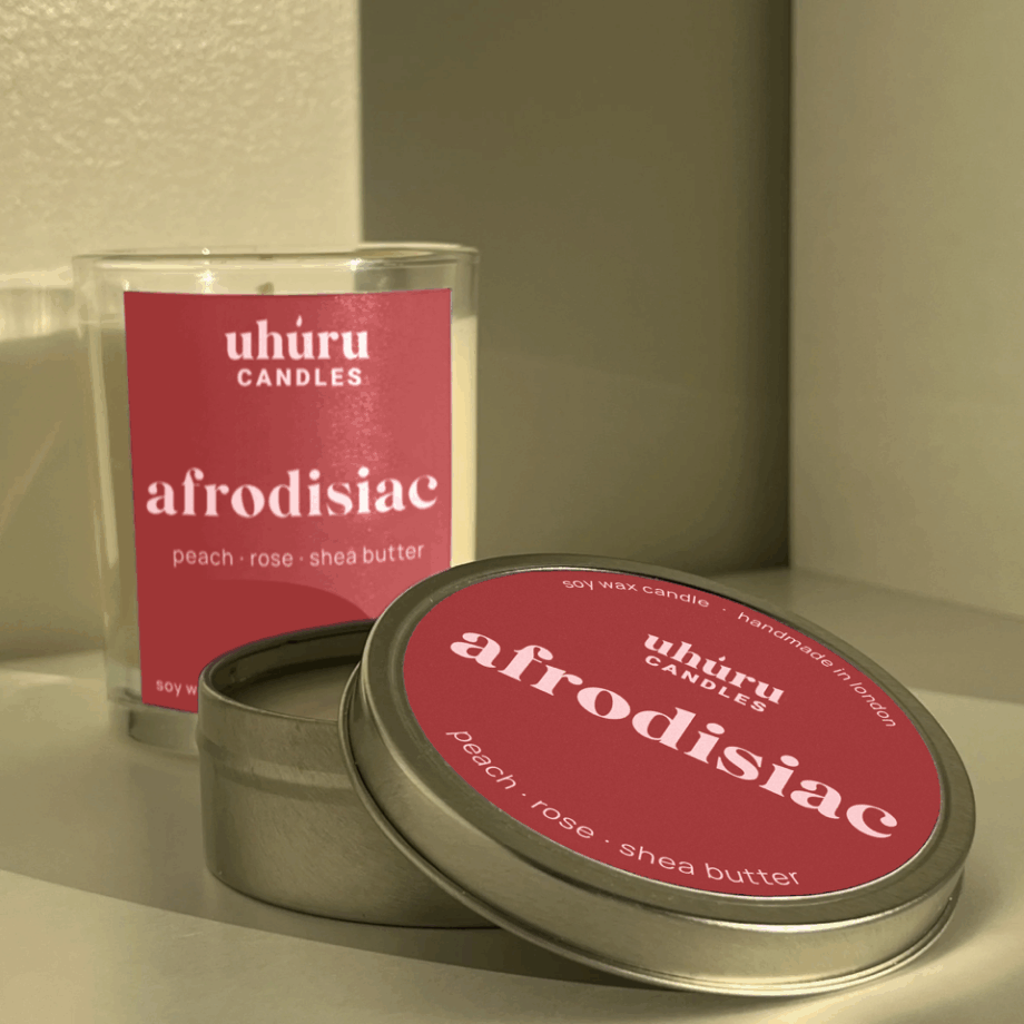 Afrodisiac - peach, rose, shea butter soy wax candle