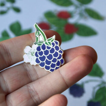 blackberry enamel pin