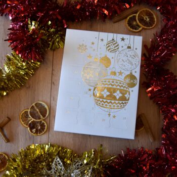 white bauble advent calendar
