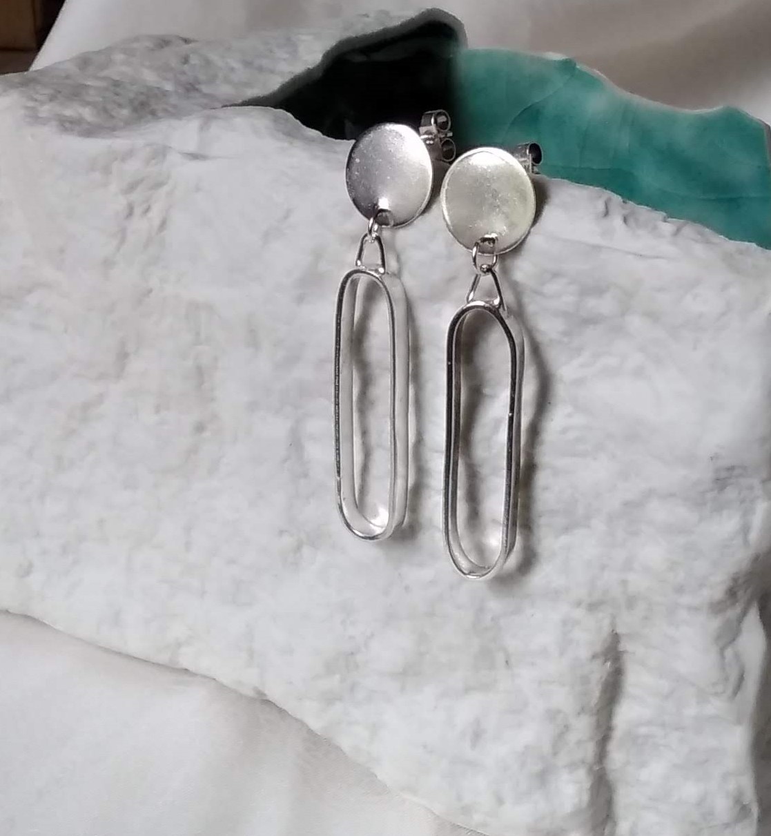 Sterling silver Oval earrings