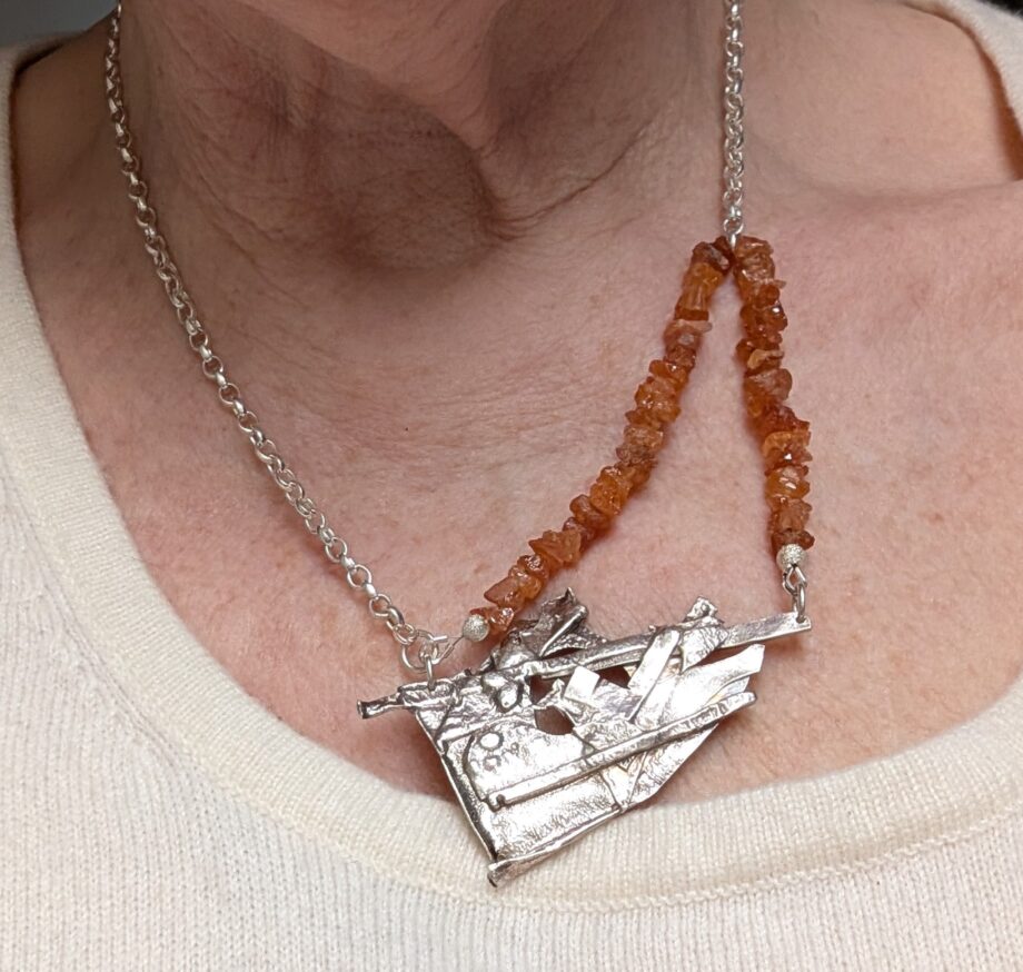 Necklace of silver and garnet