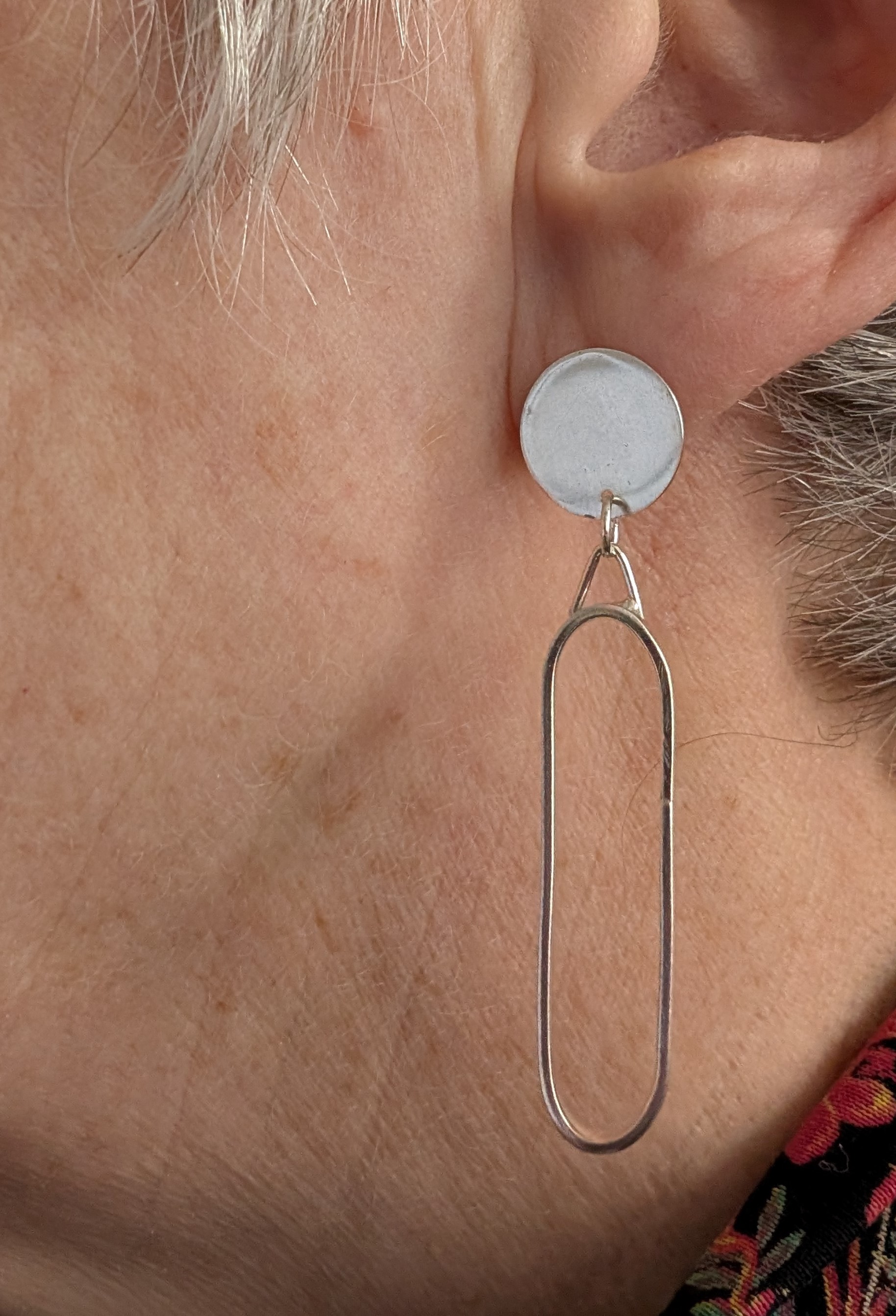 Sterling silver Oval earrings