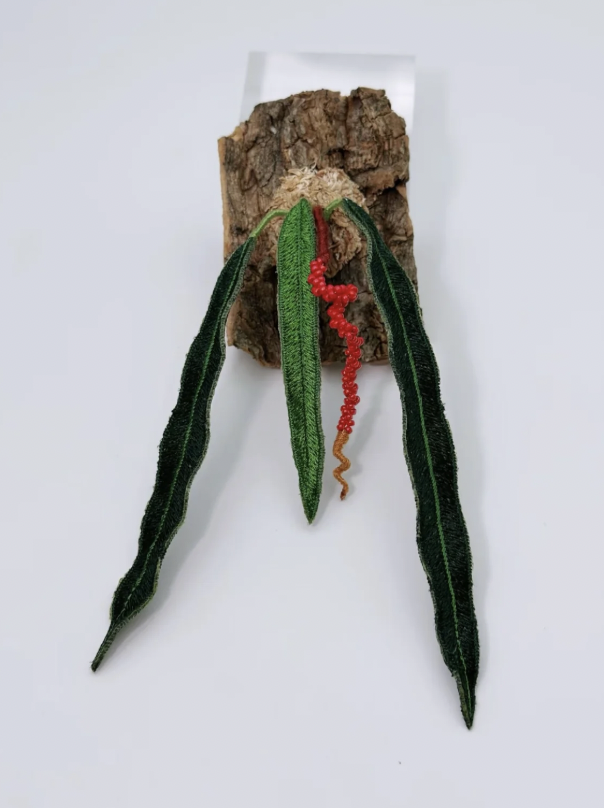 Wendy Anthurium Tie – Hand-Embroidered Fridge Magnet