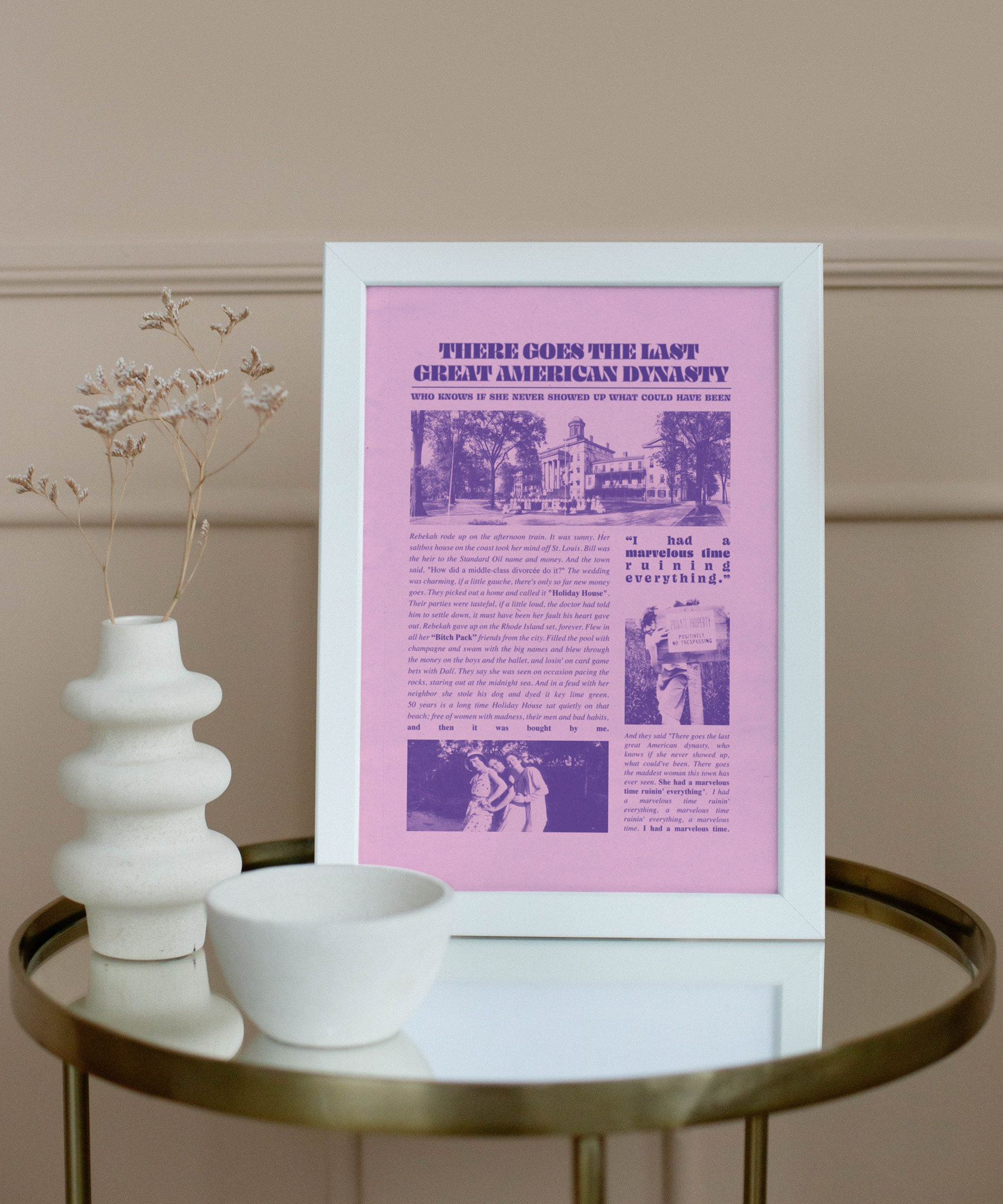 Last Great American Dynasty Newspaper Print