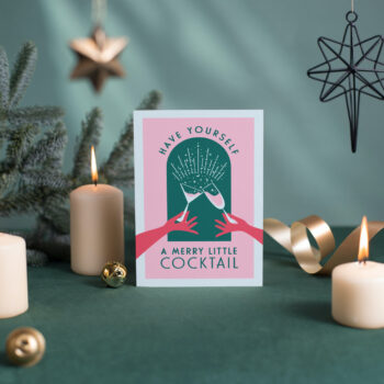 Have yourself a Merry Little Cocktail Christmas Bar Cart Print