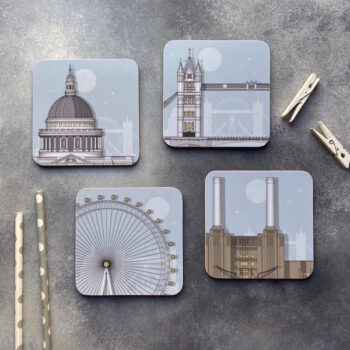 London Sun Set of Four Coasters