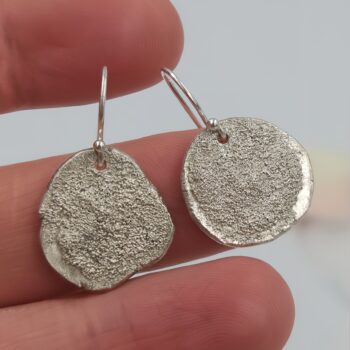 Molten Silver Dust Drop Earrings