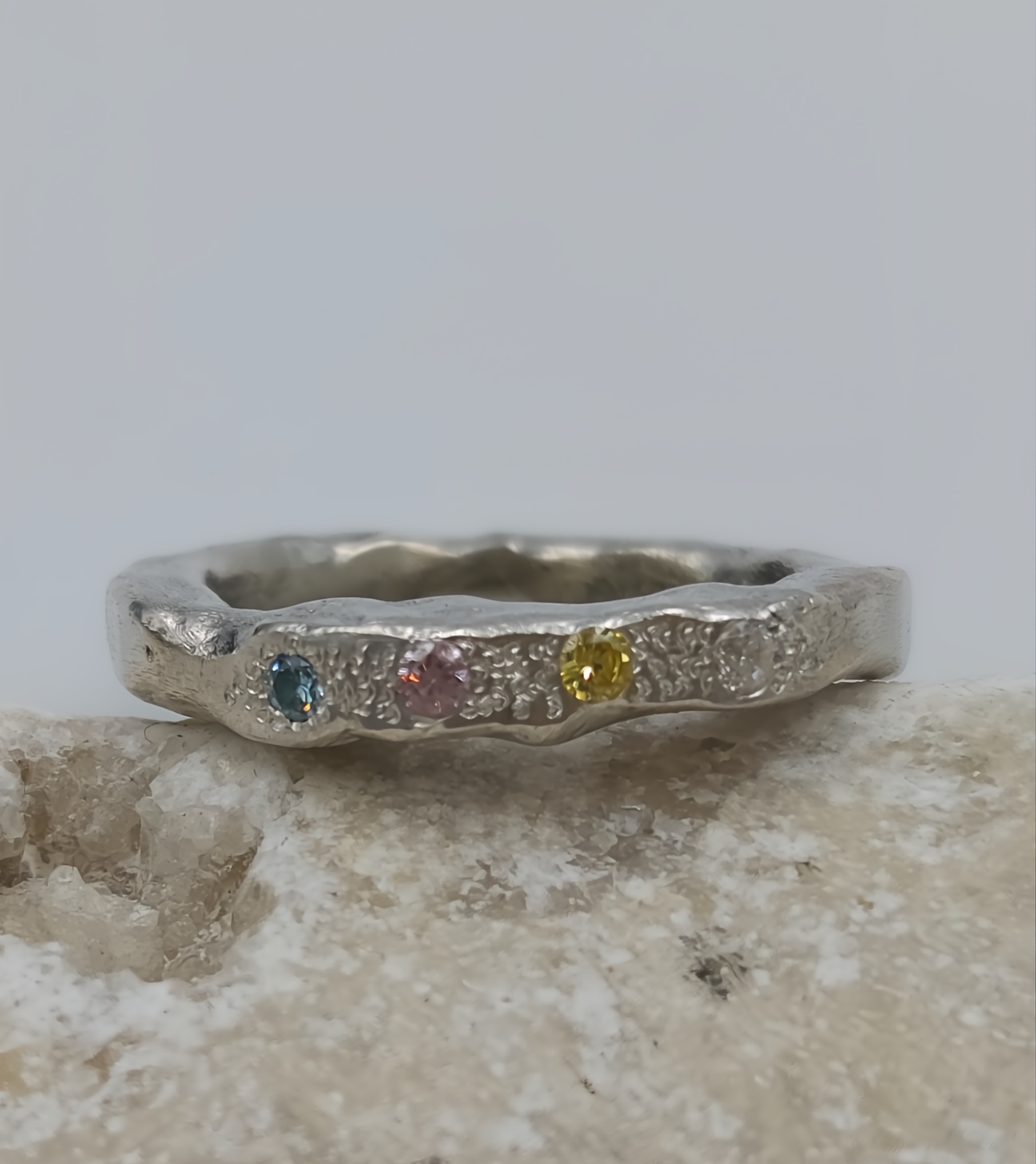Hand-Forged Molten Silver Ring – Sterling Silver