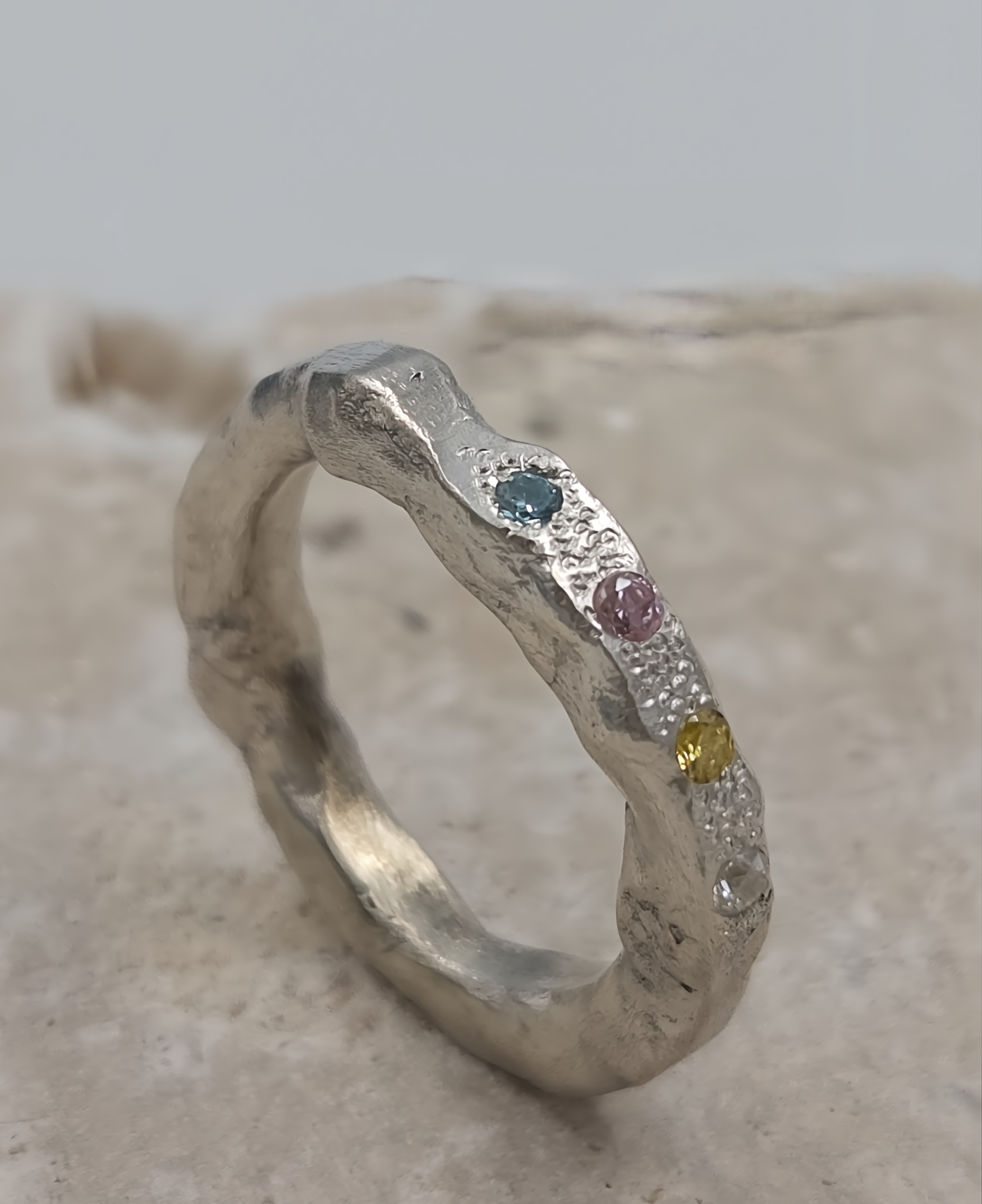 Hand-Forged Molten Silver Ring – Sterling Silver