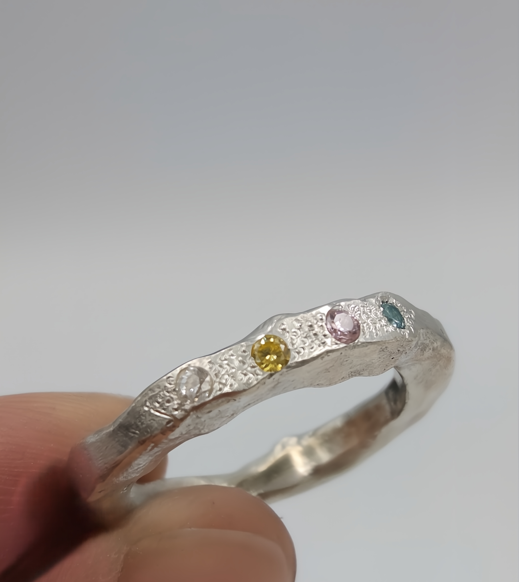 Hand-Forged Molten Silver Ring – Sterling Silver