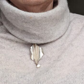 Fold formed silver pendant