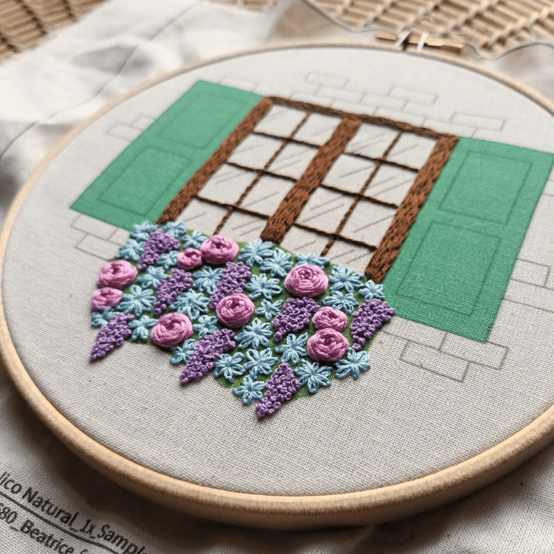 DIY embroidery kit for beginners - Window flowers
