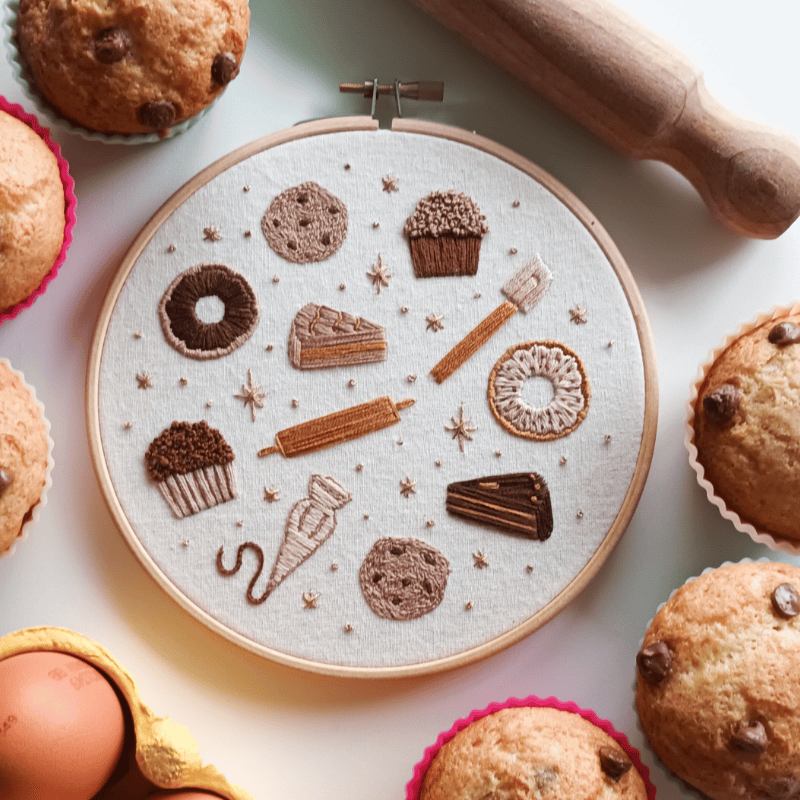 DIY embroidery kit for beginners - Bake it easy