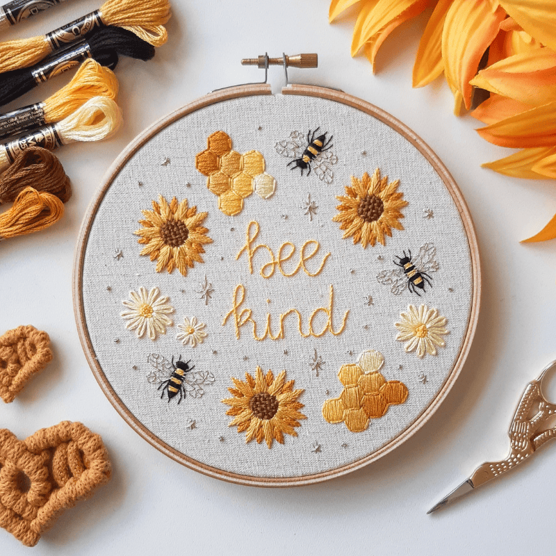 DIY embroidery kit for beginners - Bee kind
