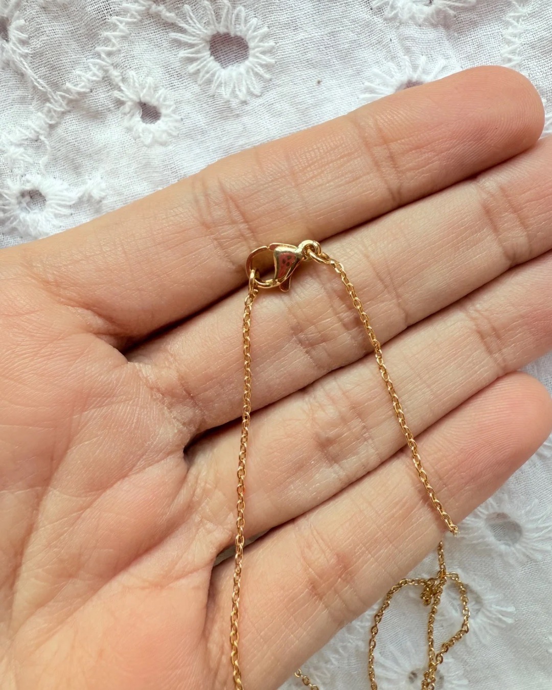 Hand Painted Red Tulip Oval Charm Necklace