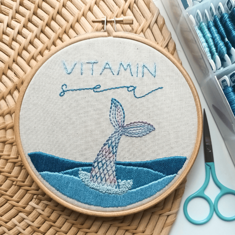 DIY embroidery kit for beginners - Vitamin sea
