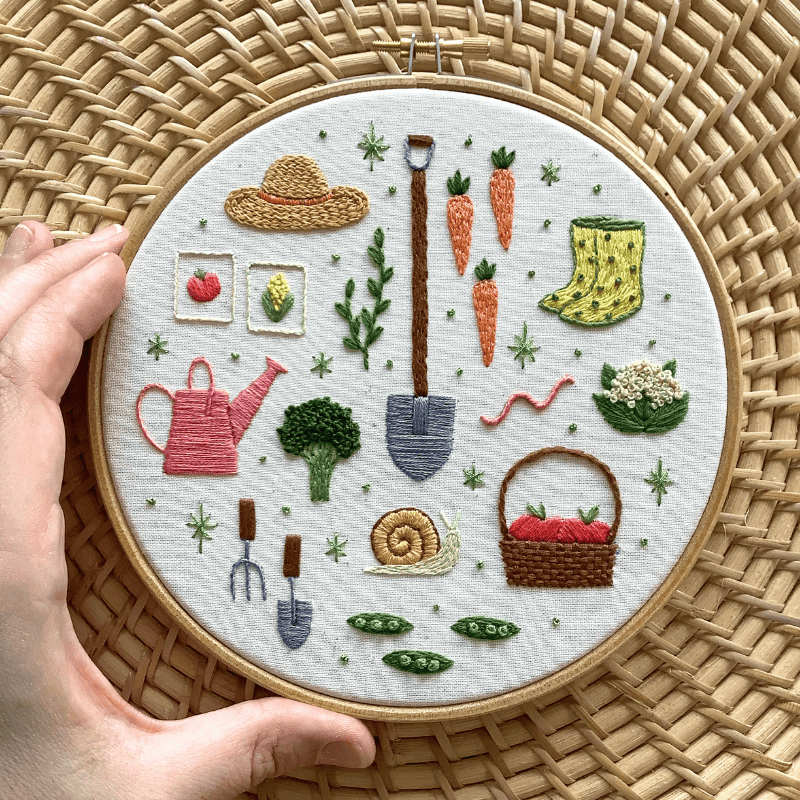 DIY embroidery kit for beginners - Veggie garden