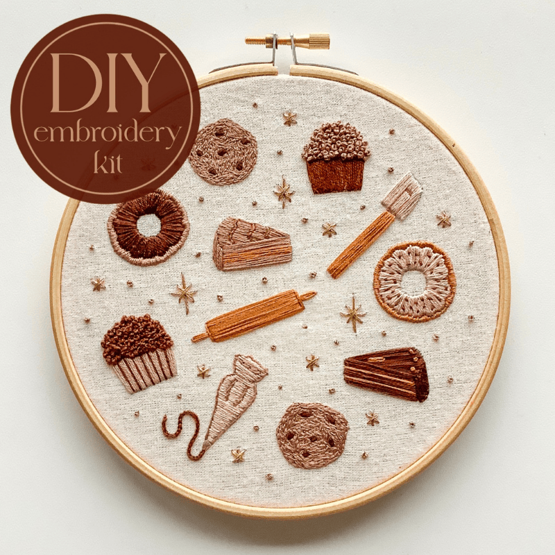 DIY embroidery kit for beginners - Bake it easy
