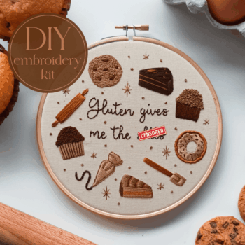 DIY embroidery kit for beginners - Bake it easy / Gluten free