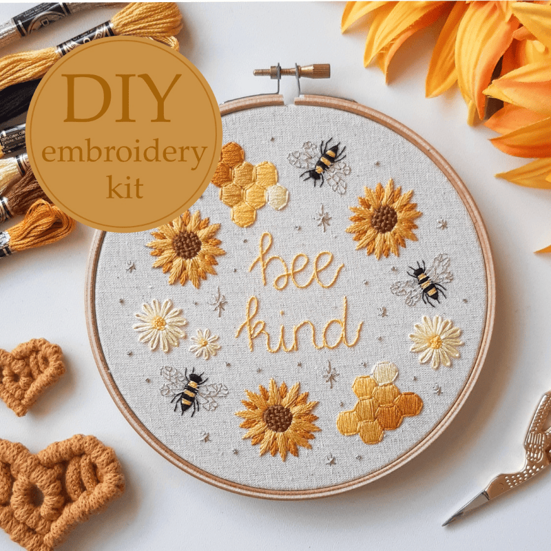 DIY embroidery kit for beginners - Bee kind