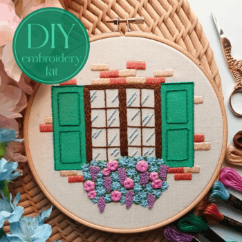 DIY embroidery kit for beginners - Window flowers