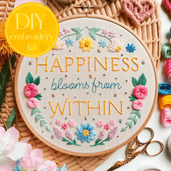 DIY embroidery kit for beginners - Happiness blooms from within