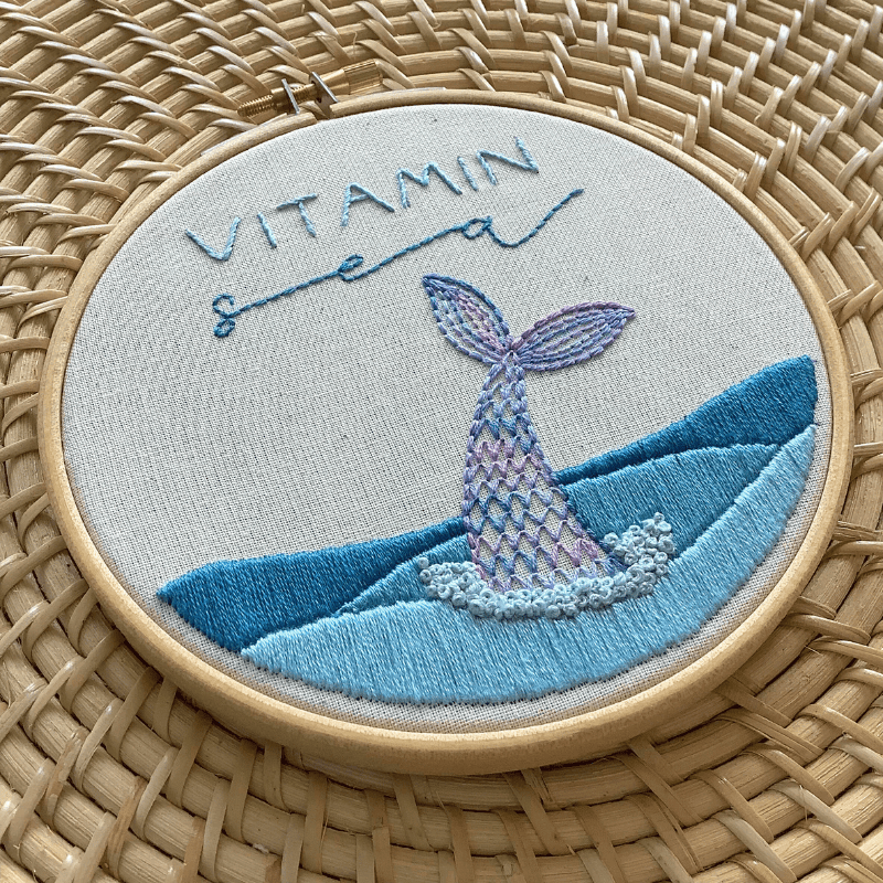 DIY embroidery kit for beginners - Vitamin sea