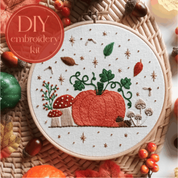DIY embroidery kit for beginners - Hello pumpkin