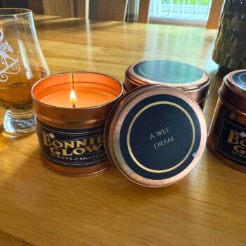 Bonnie Glow A Wee Dram candle - Scottish whisky scented candle inspired by traditional dram